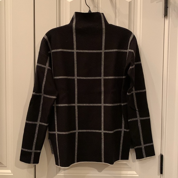 MAX STUDIO Black Cream Windowpane Sweater S - Picture 5 of 7